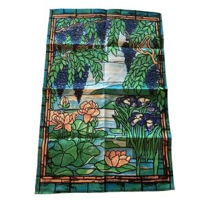 Irish Linen Wall Art Grape Vines Over Lilly Pads Ulster Weavers 29"x18.5" Vtg